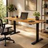 Höhenverstellbarer Schreibtisch KANTOR 160cm elektrisch Eiche Metallgestell Bild 3