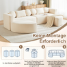 Schlafcouch 292 x 165 x 68 cm mit Schlaffunktion – modulares Sofa aus Chenille in Beige Bild 5