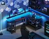 ODK Gamingtisch mit LED-Beleuchtung, 150cm Reversibler Eckschreibtisch, L-Form (1-St), Multifunktionaler Tisch mit Steckdosen & USB, Schwarzholz-Optik Bild 4