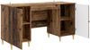 vidaXL Schreibtisch mit Regal Altholz 142,5 x 50 x 75 cm Holzwerkstoff 3414583 Bild 4