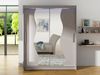Kleiderschrank Westa S, mit RGB LED Beleuchtung, Farbe: Cashmere / Spiegel Bild 2