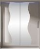 Kleiderschrank Westa S, mit RGB LED Beleuchtung, Farbe: Cashmere / Spiegel Bild 1