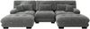 Modulares Ecksofa aus Chenille mit Ottomane, tiefem Sitz & U-/L-Form, 313x145x81 cm, Grau Bild 4