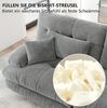 Modulares Ecksofa aus Chenille mit Ottomane, tiefem Sitz & U-/L-Form, 313x145x81 cm, Grau Bild 5