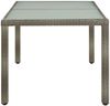 vidaXL Gartentisch 150x90x75 cm Hartglas und Poly Rattan Grau 316707 Bild 4