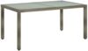 vidaXL Gartentisch 150x90x75 cm Hartglas und Poly Rattan Grau 316707 Bild 2