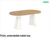 MEBLINI Esstisch Rund Ausziehbar aus Metall - 100-176x76 cm - CONEY - Craft Eiche/Kaschmir - Loft - Esszimmertisch Modern - Küchentisch - Ausziehtisch - Round Dining Table Bild 2