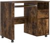 vidaXL Tisch mit Rädern mit Regal Geräucherte Eiche 91 x 50 x 77 cm 869534 Bild 2