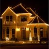 LMaxhome LED-Lichterkette Eisregen Lichterkette für Aussen Flashing Effekt Weihnacht Deko, 400-flammig, 5M/10M/15M Lichtervorhang Speicherfunktion 8 Modi Timer Warmweiß Deko Bild 3