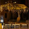 LMaxhome LED-Lichterkette Eisregen Lichterkette für Aussen Flashing Effekt Weihnacht Deko, 400-flammig, 5M/10M/15M Lichtervorhang Speicherfunktion 8 Modi Timer Warmweiß Deko Bild 2