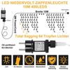 LMaxhome LED-Lichterkette Eisregen Lichterkette für Aussen Flashing Effekt Weihnacht Deko, 400-flammig, 5M/10M/15M Lichtervorhang Speicherfunktion 8 Modi Timer Warmweiß Deko Bild 4