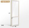 BarberPub Wandspiegel mit Beleuchtung, Ganzkörperspiegel mit Aluminiumrahmen, Großer Spiegel mit Ablage, Touch-Schalter, 3 Lichtfarben Dimmba, J6271,(Weiß-Gold) Bild 3