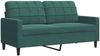 vidaXL 3-tlg. Sofagarnitur mit Kissen und Nackenrollen Dunkelgrün Samt 3278503 Bild 5