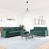 vidaXL 3-tlg. Sofagarnitur mit Kissen und Nackenrollen Dunkelgrün Samt 3278503 Bild 3