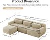 Modulares Ecksofa 3-Sitzer H 73 x T 291 x B 179 cm aus Plüsch in Hellkhaki, rahmenlos und erweiterbar Bild 5