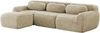 Modulares Ecksofa 3-Sitzer H 73 x T 291 x B 179 cm aus Plüsch in Hellkhaki, rahmenlos und erweiterbar Bild 4