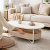 Relaxdays Ovaler Couchtisch mit Stauraum Bild 5
