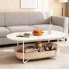 Relaxdays Ovaler Couchtisch mit Stauraum Bild 2