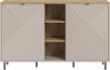 Home affaire Sideboard RAITA, Breite 154 cm, Front mit Desgin-Fräsung, 2 Türen, viel Stauraum (moderne Farbkombi, individuell einsetzbar, Griffe & Füße aus Metall), Kommode, Anrichte, Schrank, Highboard, TV-Board Bild 3