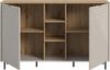 Home affaire Sideboard RAITA, Breite 154 cm, Front mit Desgin-Fräsung, 2 Türen, viel Stauraum (moderne Farbkombi, individuell einsetzbar, Griffe & Füße aus Metall), Kommode, Anrichte, Schrank, Highboard, TV-Board Bild 4