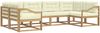 vidaXL Outdoor-Sofagarnitur mit Kissen 6 pcs Weiß und Creme 3386949 Bild 2