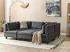 Beliani 'Unstad' Sofa, Dunkelgrau, Leinenoptik, 72 x 76 x 228 cm, mit Ottomane, U-Form Bild 3