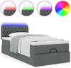 vidaXL Ottomane Bett mit Matratze & LEDs Dunkelgrau 90x200 cm Stoff 3312361 Bild 5