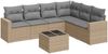 vidaXL 7-tlg. Garten-Sofagarnitur mit Kissen Beige Poly Rattan 3219009 Bild 2