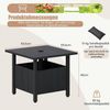 COSTWAY Gartentisch, klein Beistelltisch mit Schirmloch, wetterfest Bild 2
