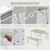 Home Nature Wohnkonzept Bierzeltgarnitur 3-teilig, klappbar & tragbar, Tisch & Bänke separat, MDF / Aluminium, Weiß, 68.5 x 60 x 90 cm Bild 3