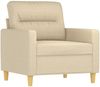 vidaXL 3-Sitzer-Sofa Braun 180 cm Stoff, Creme, 78x80 cm Bild 2