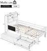 Kinderbett mit Lattenrost, Schubladen, Rausfallschutz, Regal und Tafel, 90x200 cm, Einzelbett, Holzbett, Jugendbett, Kiefer Bild 5