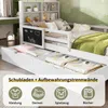 Kinderbett mit Lattenrost, Schubladen, Rausfallschutz, Regal und Tafel, 90x200 cm, Einzelbett, Holzbett, Jugendbett, Kiefer Bild 3
