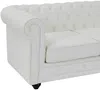 Vente-unique - CHESTERFIELD Sofa Kunstleder Weiß - B 88 cm x H 72 cm x L 168 cm Bild 4