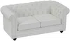 Vente-unique - CHESTERFIELD Sofa Kunstleder Weiß - B 88 cm x H 72 cm x L 168 cm Bild 3
