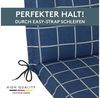 LILENO HOME Polsterauflage Niedriglehner, bequeme Sitzauflage für Gartenstühle, Stuhlkissen, (1 St, 1er Set), Gartenstuhl Auflage in Yacht-Karo Dunkelblau, Sitzpolster waschbar Bild 4