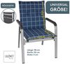 LILENO HOME Polsterauflage Niedriglehner, bequeme Sitzauflage für Gartenstühle, Stuhlkissen, (1 St, 1er Set), Gartenstuhl Auflage in Yacht-Karo Dunkelblau, Sitzpolster waschbar Bild 2