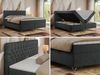 Boxspringbett mit Kopfteil und Topper, Polsterbett - GRIMALDI - 200 x 200 cm - Dunkelgrau Stoff - H4 Bild 3