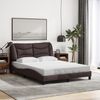 vidaXL Bettgestell mit LED ohne Matratze "Hvar" Dunkelbraun 140x190 cm Stoff 3213700 Bild 4