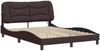 vidaXL Bettgestell mit LED ohne Matratze "Hvar" Dunkelbraun 140x190 cm Stoff 3213700 Bild 3