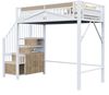 Metall-Hochbett 90 x 200 cm, Einzigartiges Sicherheitsgehäuse mit Fenster, Sicherheitsleiter mit Spind, Weiß Bild 5