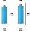 Ninja Thirsti Wasserflasche, Thermobecher to go, 530 ml, auslaufsicherer Deckel, für kohlensäurehaltige, heiße & kalte Getränke, dreifach isolierte Reiseflasche, Edelstahl, Tropenblau, DW1801EUUKSB Bild 3