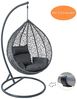 Polyrattan Hängesessel Hängekorb mit Gestell Rattan Hängestuhl Sessel Anthrazit Bild 2