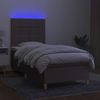 vidaXL Boxspringbett mit Matratze & LED Taupe 80x200 cm Stoff, Härtegrad: H2 [3135393] Bild 4