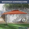 Sonnenschirm rechteckig LOTI 300cm Terrakotta UV-Schutz, Kippbar, Kurbelsystem Ampelschirm rechteckig Freiarm Sonnenschirm 300 cm Kurbelschirm Standschirm Sonnenschutz Gartenschirm Bild 4