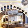Etagenbett mit Schubladen, RGB LED-Streifen, Kleiderstange, Regal, Lattenrost und Leiter, 90x200 cm, Kinderbett mit Rausfallschutz, Metallbett Bild 4