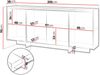 Mirjan 24 'Jundia K4D' Kommode, HDF-Platte Eiche Cremona, 200 x 90 x 38 cm Bild 5