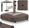 tillvex® Sonnenschirmständer PAVERA mit Rollen & Bremsen Braun | Schirmständer befüllbar 37 Liter / 56 kg | Schirmgewicht Sonnenschirm & Marktschirm Ø 1,8-3,7m | Ampelschirmständer wetterfest Bild 2