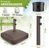 tillvex® Sonnenschirmständer PAVERA mit Rollen & Bremsen Braun | Schirmständer befüllbar 37 Liter / 56 kg | Schirmgewicht Sonnenschirm & Marktschirm Ø 1,8-3,7m | Ampelschirmständer wetterfest Bild 3