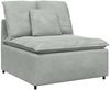vidaXL Modulares Sofa mit Kissen Samt Hellgrau 3321328 Bild 4
